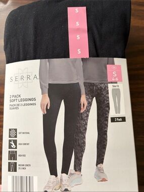 Serra Women's Black 2-Pack Soft Leggings